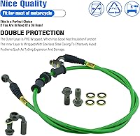 Vista 13 de Manguera de aceite hidráulico para motocicleta Fewfuss - Línea de aceite 28 28 grados M10 de acero trenzado para freno y embrague para moto