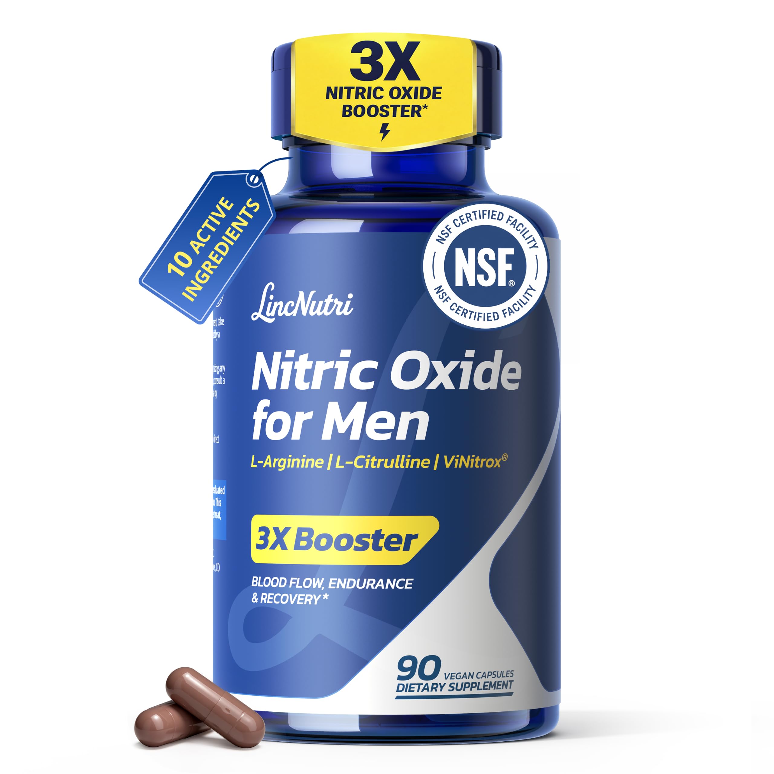 Nitric Oxide Supplements for Men 10-in-1 ViNitrox® 30-Day Supply