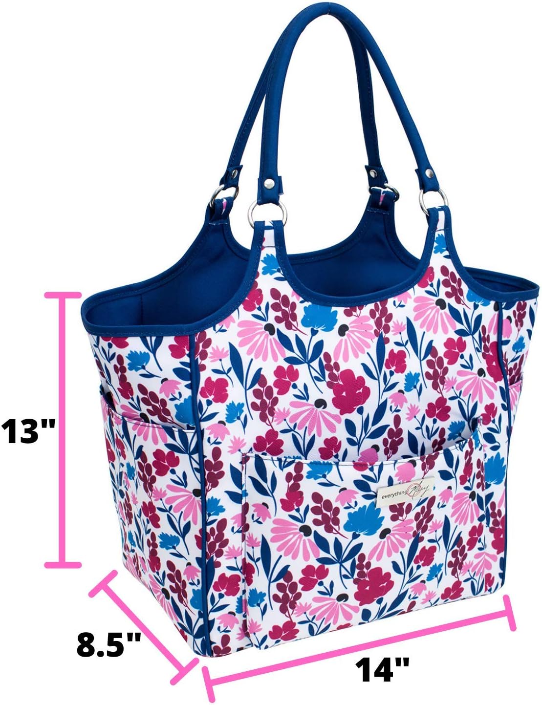Everything Mary Deluxe Yarn Carry Project Caddy Organizer Storage Tote, Floral