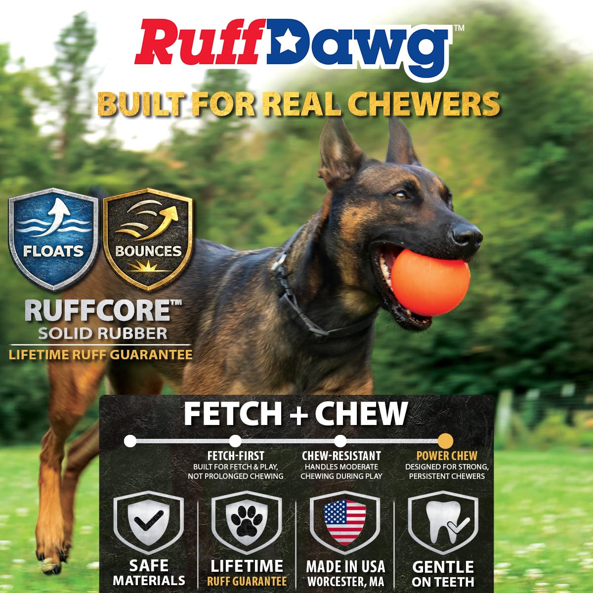 Ruff Dawg XL Boule Jouet pour Chien, Couleurs fluos Assorties