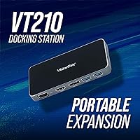 Vista 2 de VisionTek VT210 - Estación de acoplamiento USB-C de doble pantalla con paso de alimentación - DP, HDMI, VGA, 2X USB-A, 1 USB-C para Windows, Mac