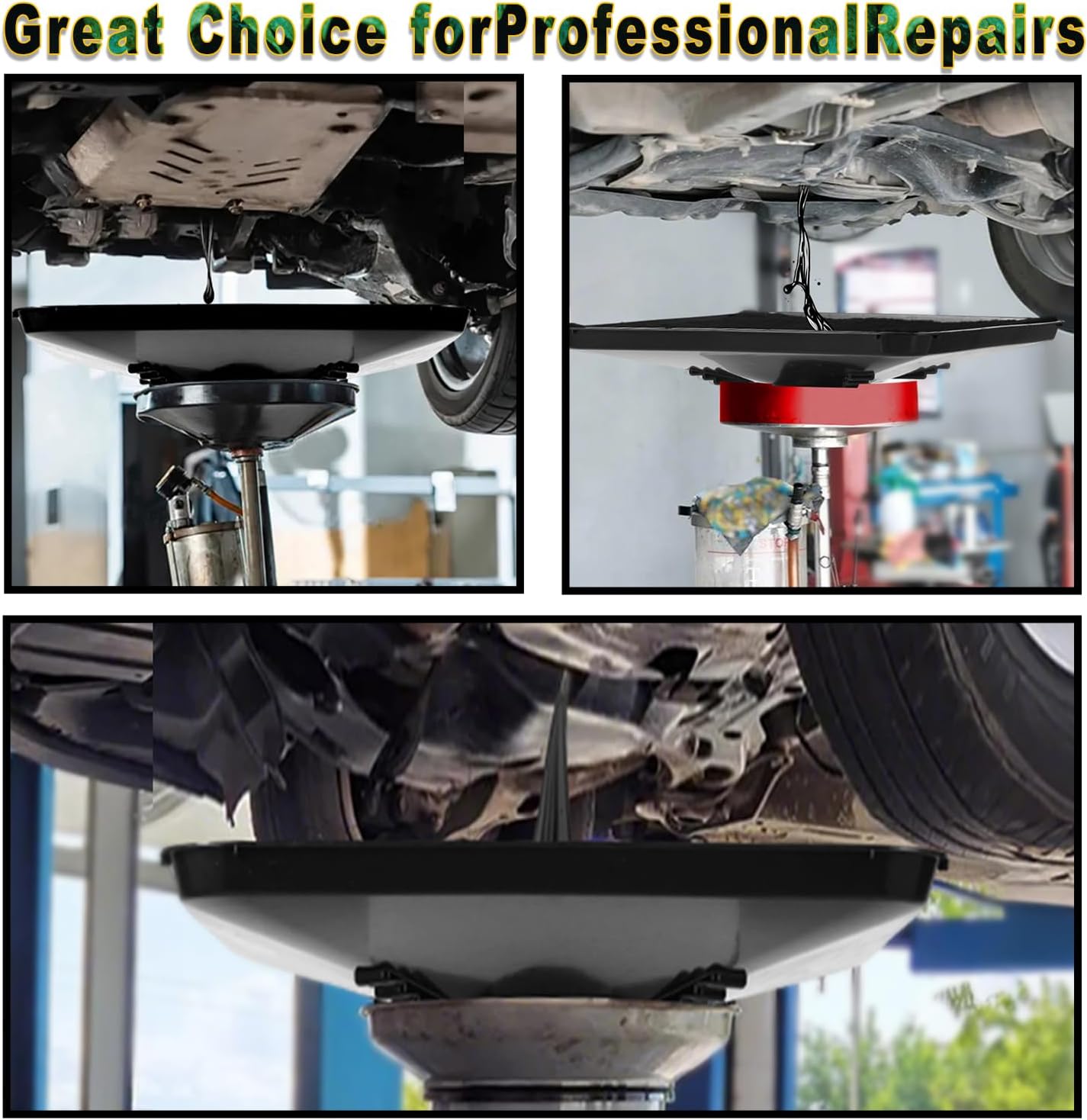 17892 Transmission Drain Pan for Lisle, 87031 87032 Oil Drain Drip Pan for Lisle Under Car with Square - 2 Pcs 22" Oil Drain Splash Pad