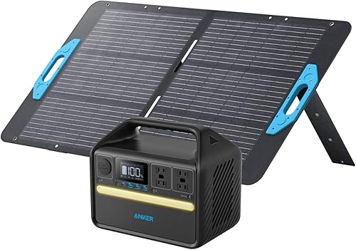 Anker Generador solar 535, potencia de 512 Wh con panel solar de 100 W, estación de energía con LiFePO4, 4 salidas de CA de 110 V, salida USB-C PD