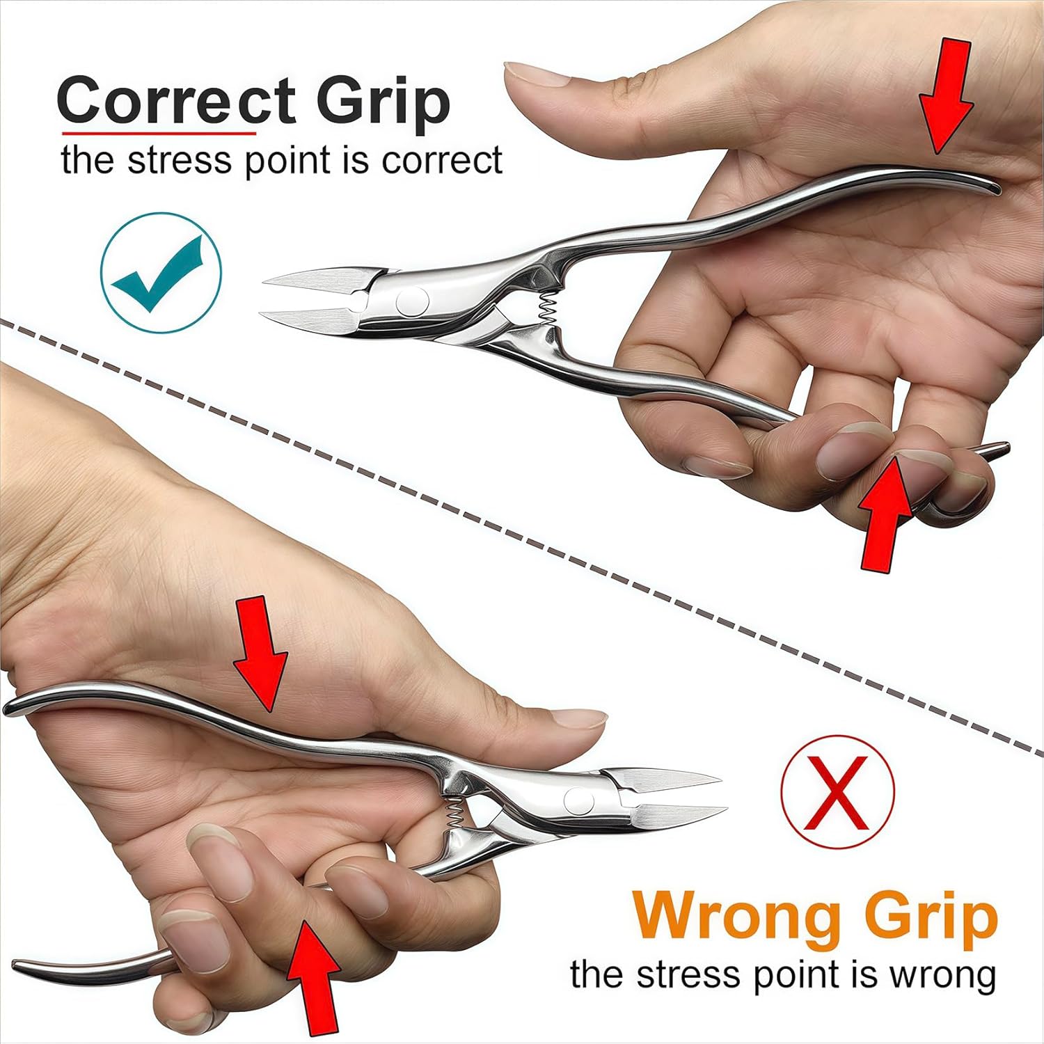 Long Handled Toenail Clippers for Seniors Thick Nails, Ultra Sharp Toe Nail Clippers for Men, Heavy Duty Stainless Steel, 5pcs Set
