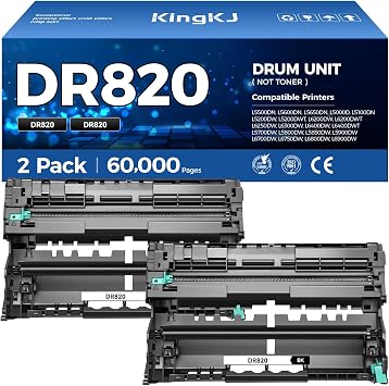 DR820 Drum Unit Not Toner Replacement for Brother DR-820 Imaging Drum Compatible for HL-L6200DW L6200DWT L5200DW L5100DN L5000D L6400DW MFC-L5800DW L5700DW L6700DW L6800DW DCP-L5600DN Printer 2-Pack