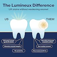 Vista 6 de Lumineux Tiras blanqueadoras dentales, 35 tratamientos, sin peróxido, esmalte seguro para dientes más blancos, blanqueamiento sin sensibilidad
