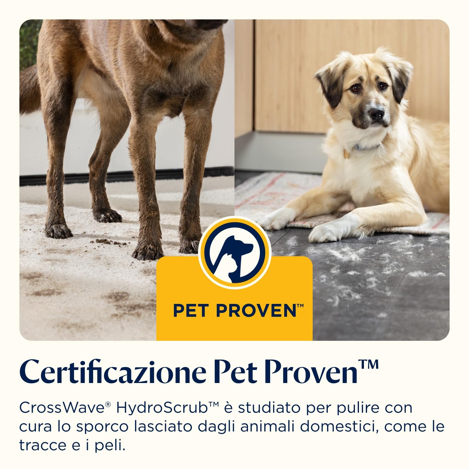 Bissell CrossWave HydroScrub, Aspirapolvere e lavapavimenti senza fili, potente pulitore multisuperficie per pavimenti, autonomia di 45 minuti, con pulizia dei bordi, faretti a LED, 4283N
