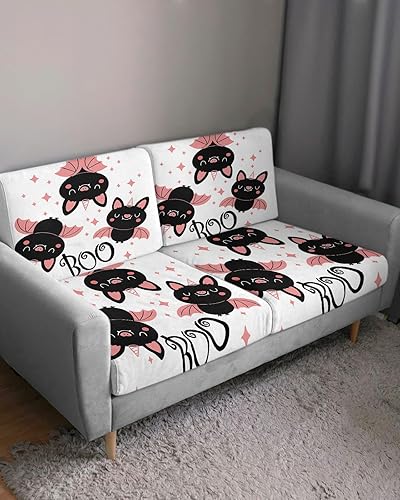 Miniatura 3 de Fundas de cojín elásticas para sofá de Halloween, seccional, individual, en forma de T, funda protectora para muebles con parte inferior elástica,