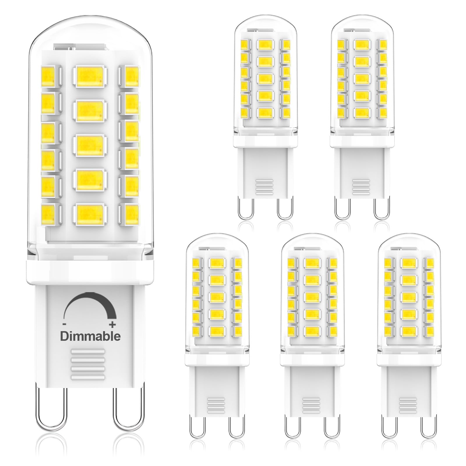Eco.Luma G9 LED Dimmbar Leuchtmittele 3W Ersatz für 40W 50W Halogenlampe, Kaltesweiß 6000K 500LM, Kein Flackern, AC220-240V, 6er Pack