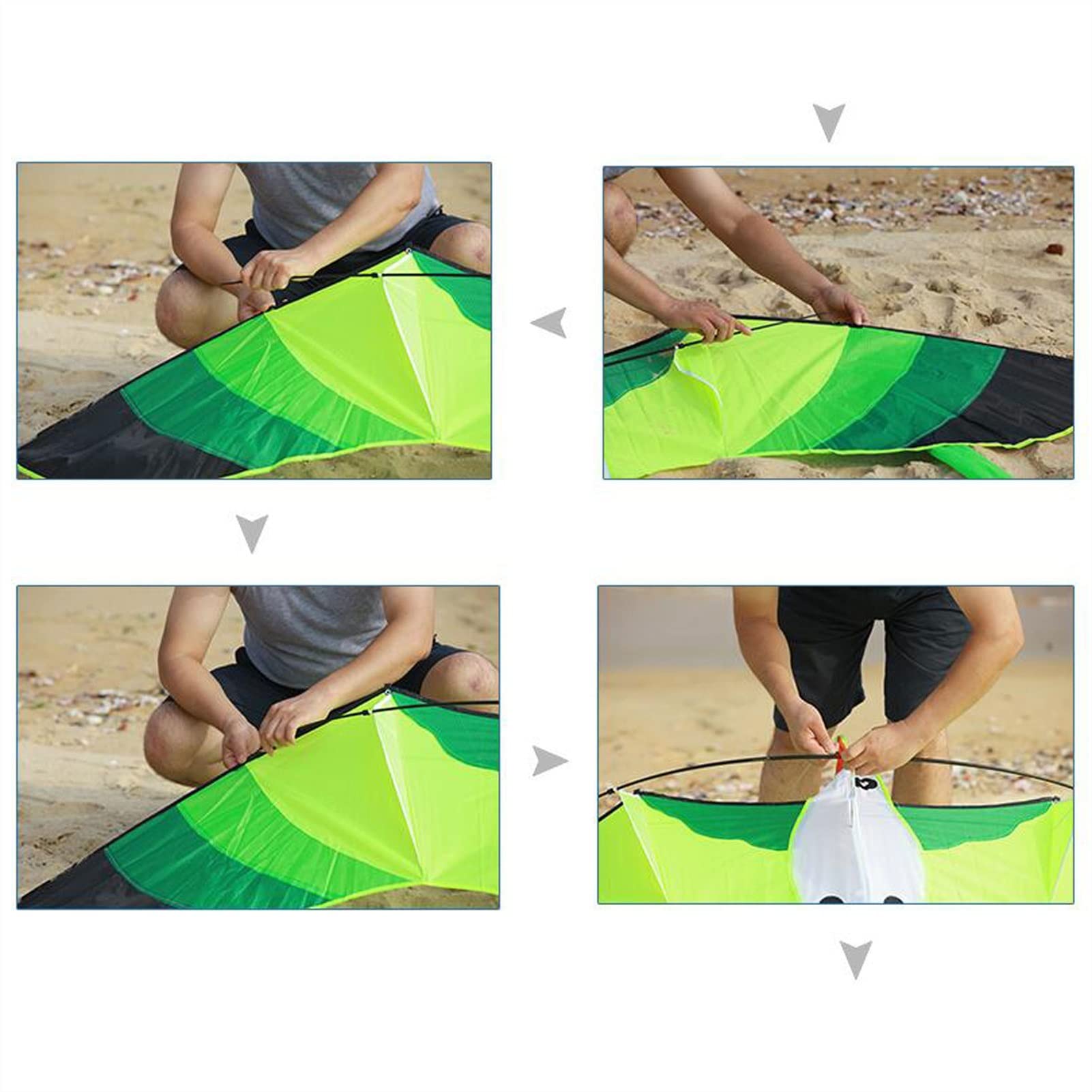 Cometa para niños, cometa de águila verde de pastizales para adultos y niños, cometa deportiva al aire libre, cometa colorida fácil de volar