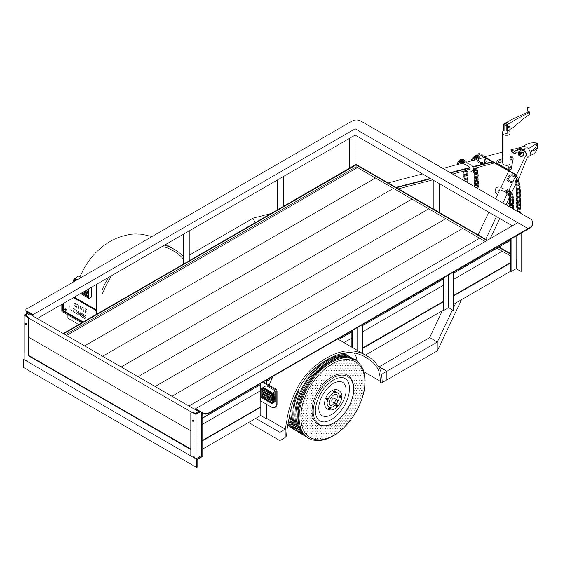 1108-4' x 8' Single Axle 2K or 3.5K Utility Trailer DIY Master Plan - 14 How-to Steps w/Blueprint Paper - Engineer Approved