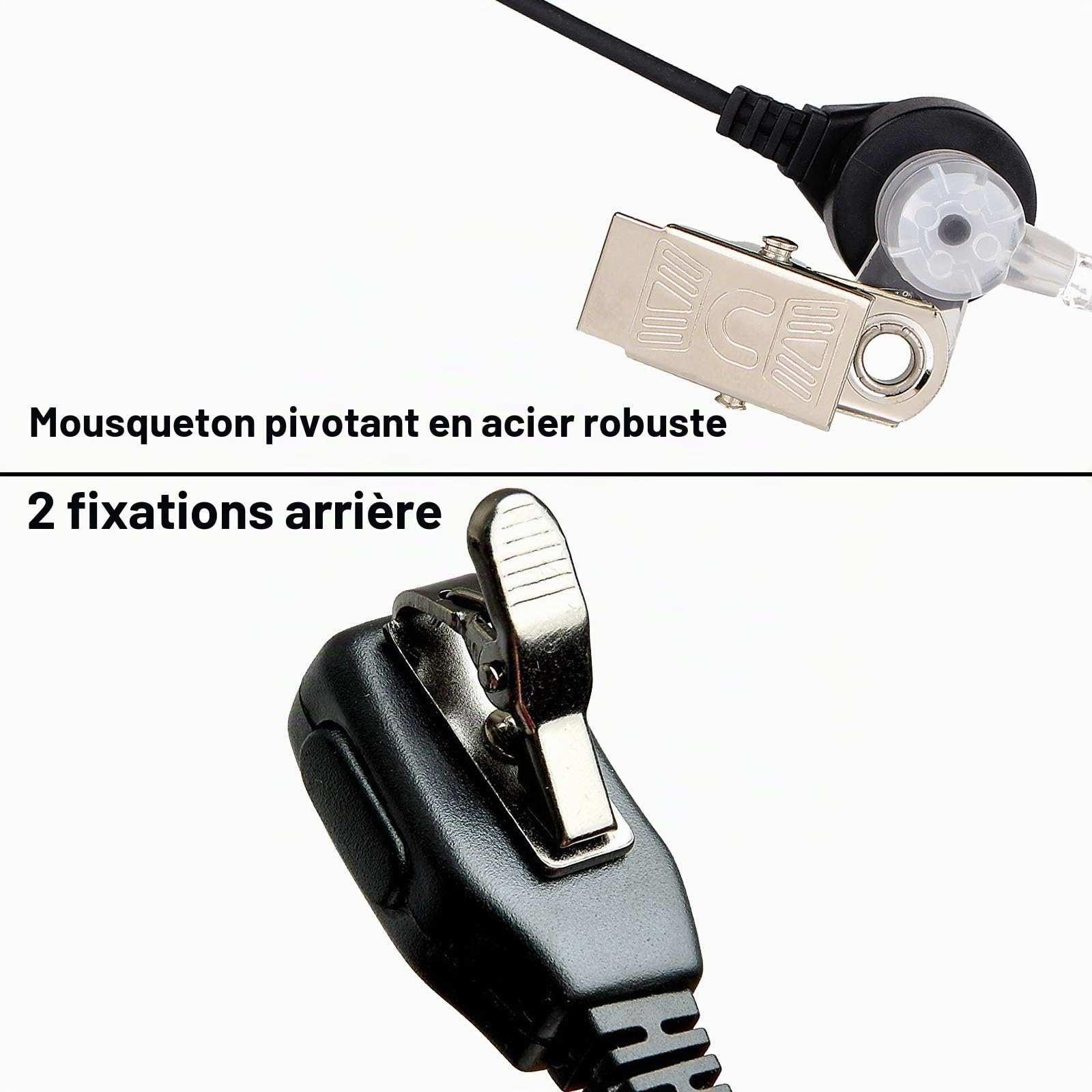 Retevis Radio Oreillett 2 Pin Compatible RT24 RT27 RT619 BaoFeng UV-5R Plus Nestling BF-888S BF-88E Radioddity Tube Acoustique Transparent Oreillette (1 Pcs)