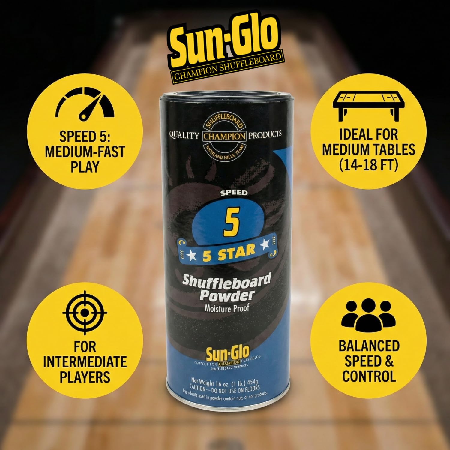 Sun-Glo #5 Speed Shuffleboard-Pulverwachs, Doppelpack