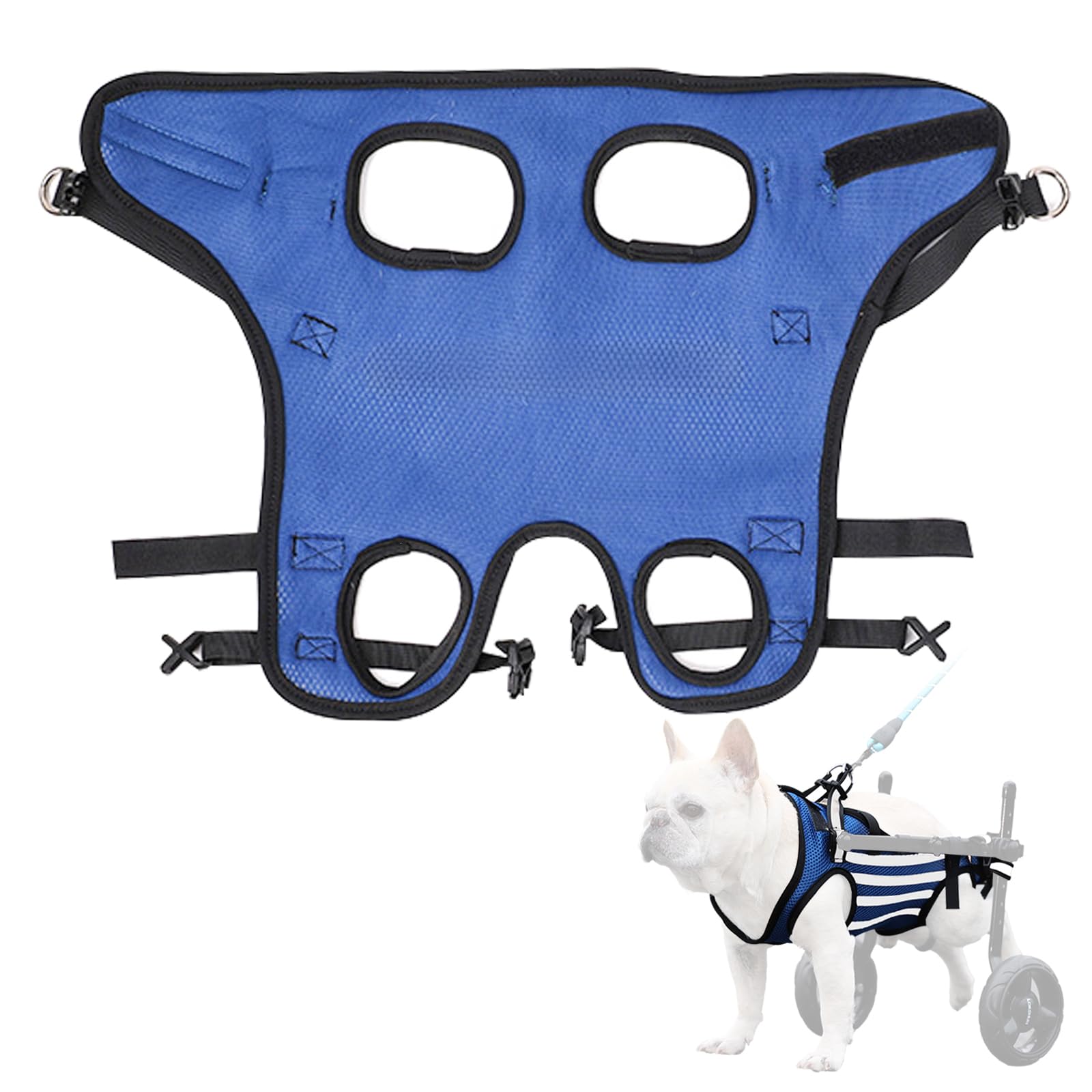 Arnés para silla de ruedas para perros para patas traseras, accesorios de repuesto para silla de ruedas para perro, ropa suave y transpirable para perros
