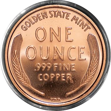 (1) Lincoln Wheat Cent | 1 AVDP oz .999 Fine Copper Round