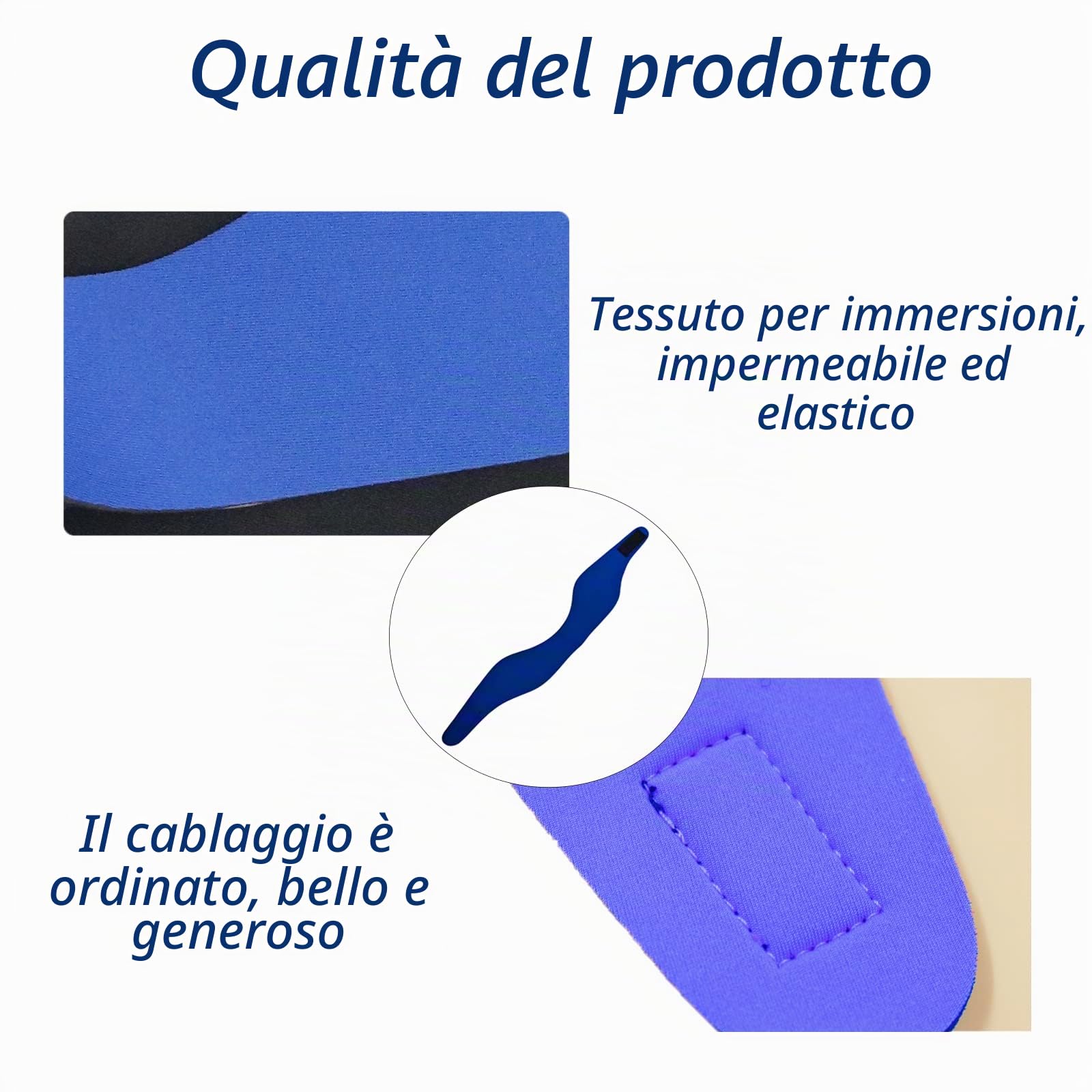2 Pezzi Fascia da Nuoto Fascia Auricolare, Fascia di Protezione per Orecchi da Nuoto, Fascia in Neoprene Elastico Regolabile, Fascia di Protezione per Le Orecchie per Surf Sci Nautico