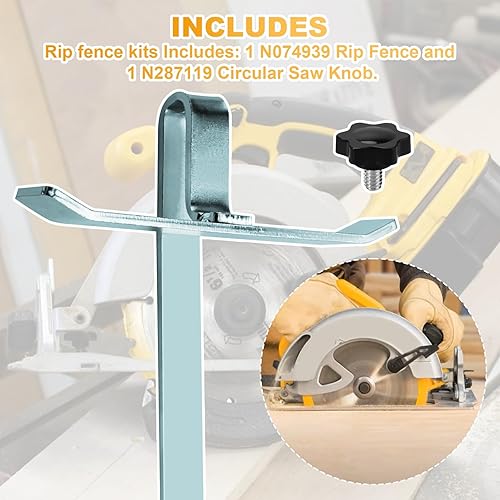 Miniatura 7 de Valla de sierra circular COMBO00233 Reemplazo para valla DeWalt Rip DW3278, compatible con DeWalt DCS570B, DCS570P1, DCS575T2-AR, DCS575T2-B2,