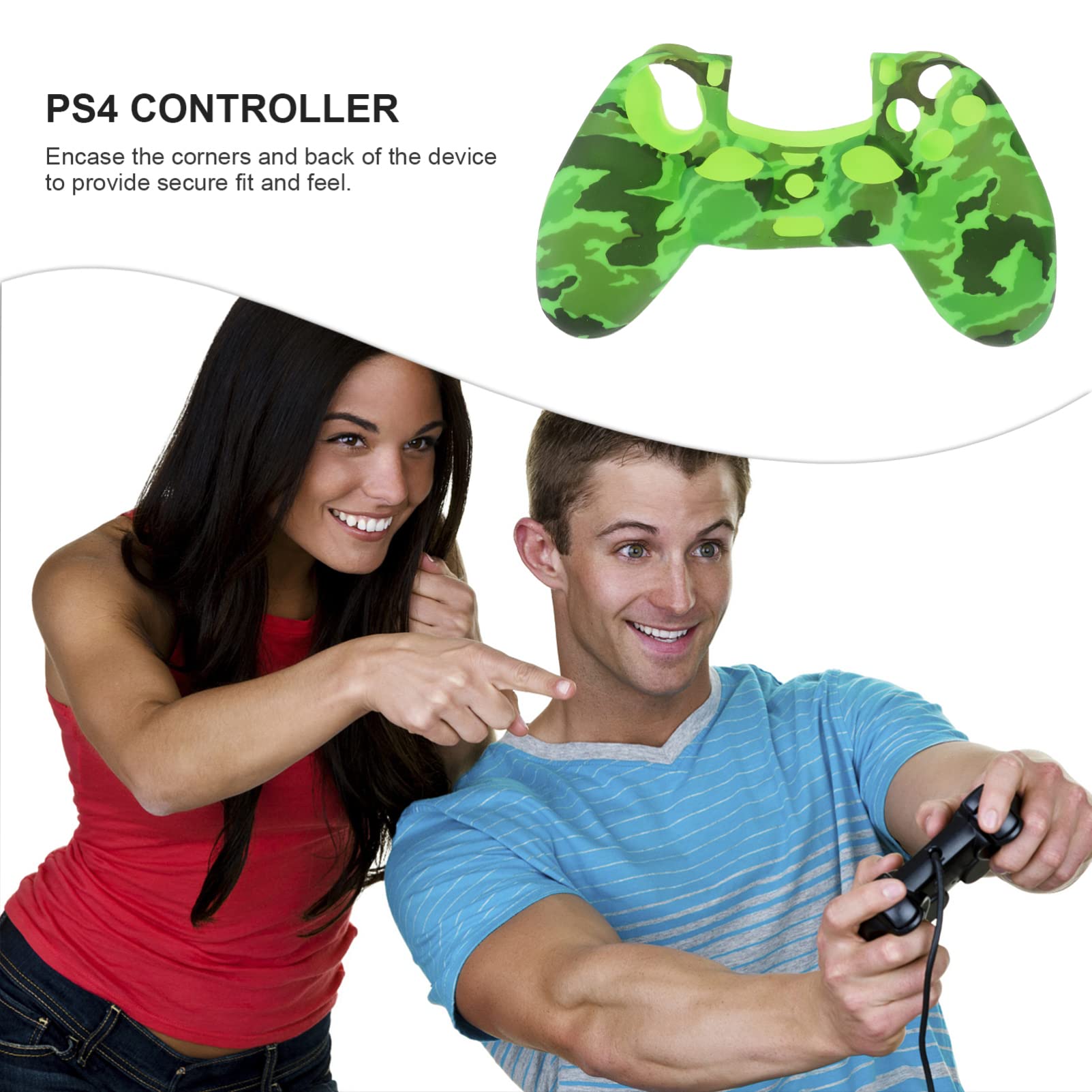 VORCOOL Silikon Schutzhülle Gehäuse für PS4 Controller (Camouflage Grün)