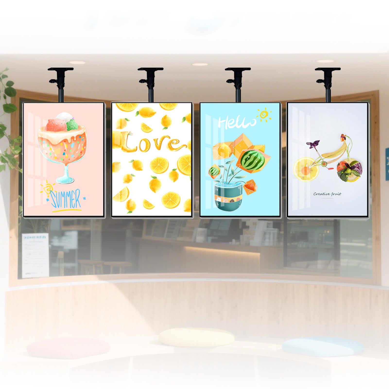 Caisson lumineux LED 600x800mm pivotant et inclinable pour affichage