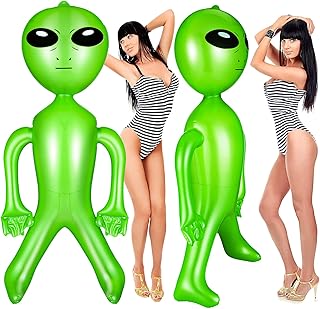 63 Inch Giant Inflatable Alien Blow Up Alien Green Alien Inflate Toy for Party Decorations, Birthday, Alien Theme Party Halloween, Easter, Christmas(1 Piece)