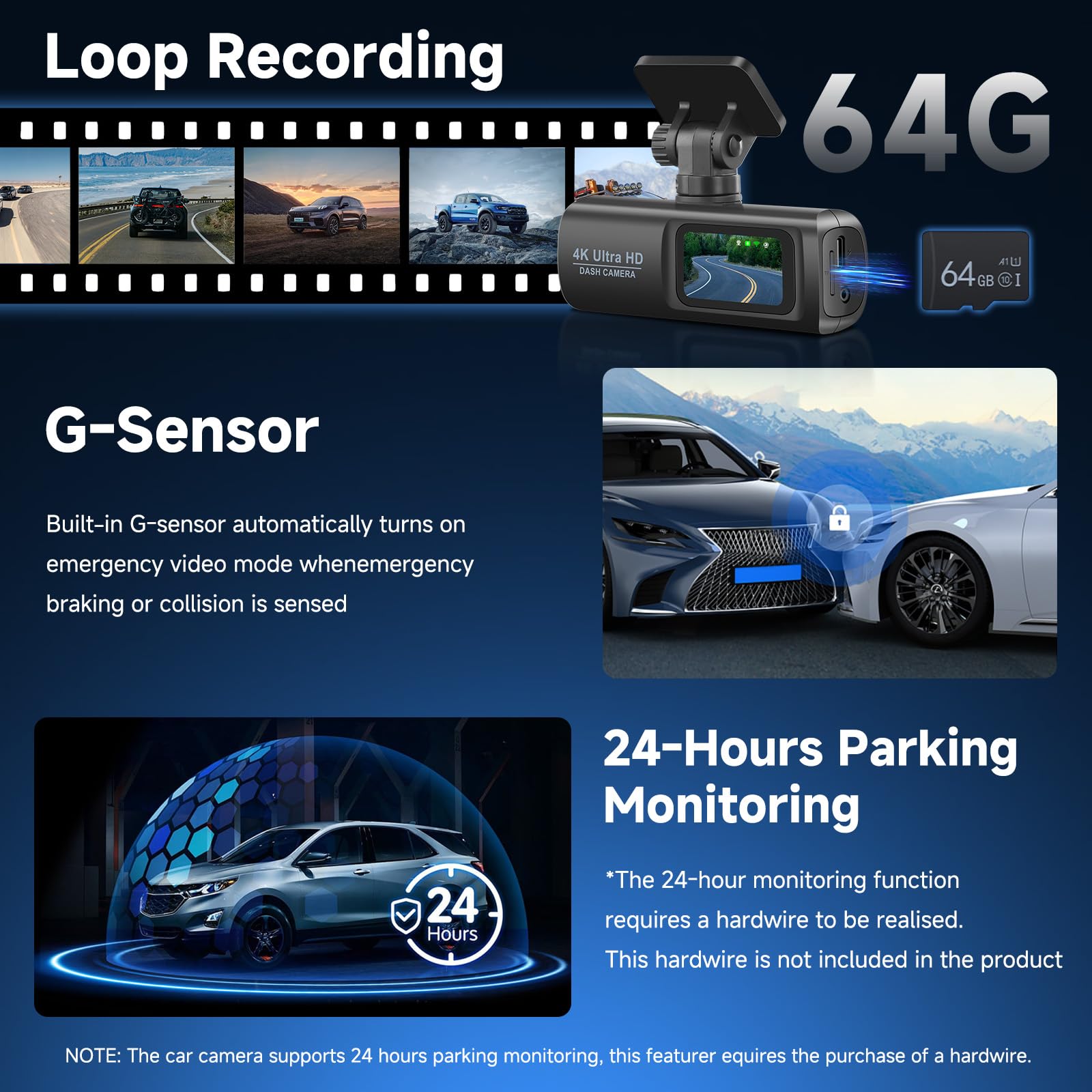 Hodozzy Carplay Rétroviseur Dashcam Bluetooth sans Fil Android Auto Écran Tactile 9,66 Pouces