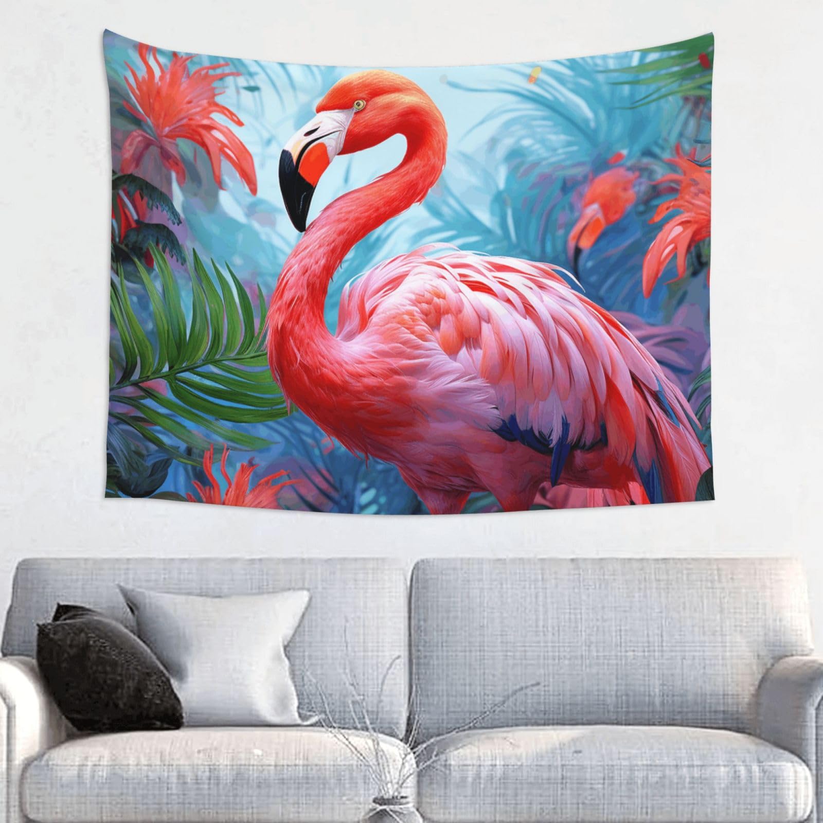 FodPand Painted Flamingo Tapestry Wall Hanging 29x37in Tapestries Wall Backdrop Room Poster Art Aesthetic Decor For Home Office Bedroom Living Room Dorm