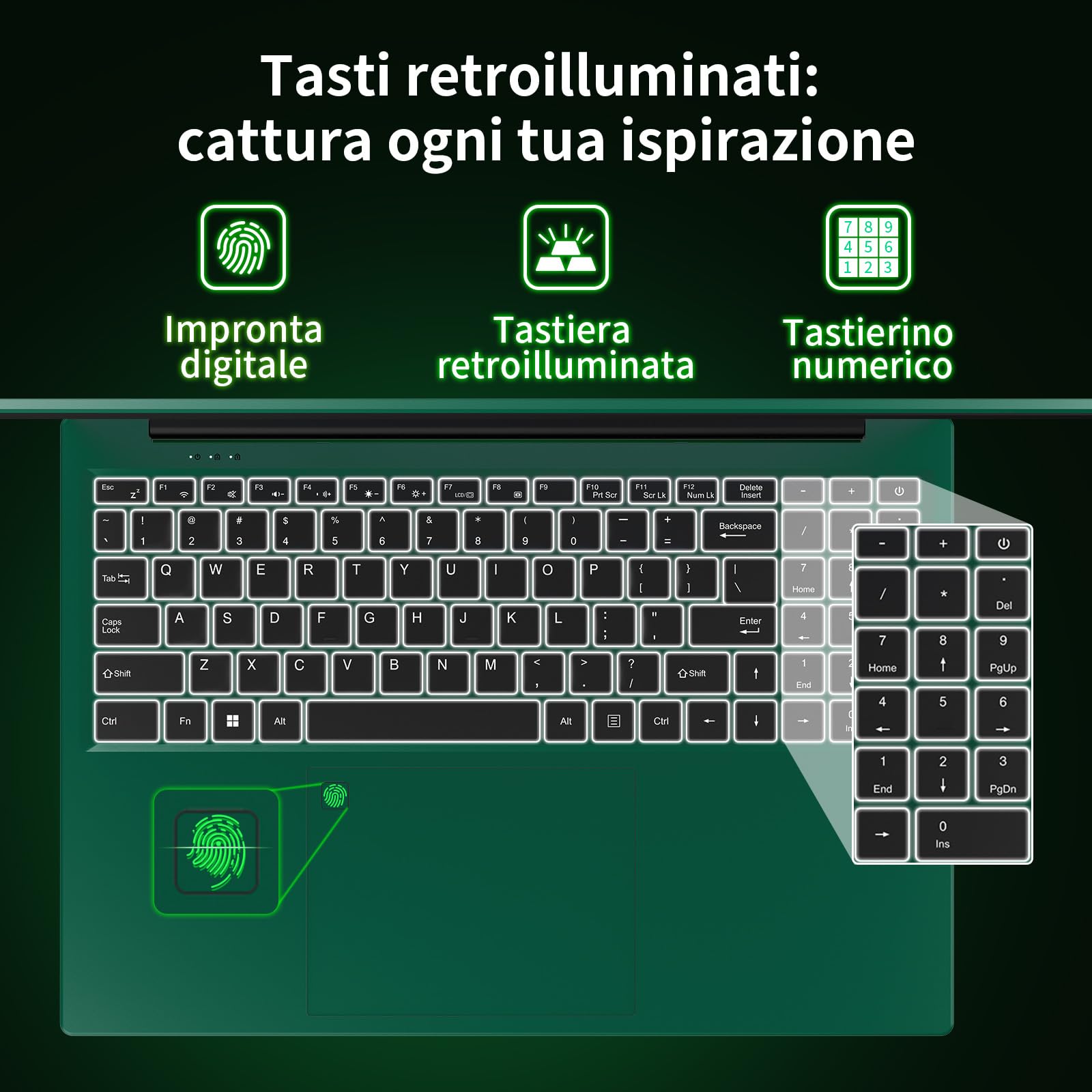 LONGVEINCE 2026 16 pollici PC portatile Laptop, 1920×1200 IPS, processore Pentium 7020Y (fino a 3,4 GHz), notebook leggero, BT4.2,USB3.0,5000 mAh, Win11 Pro, Verde,16 GB+512GB