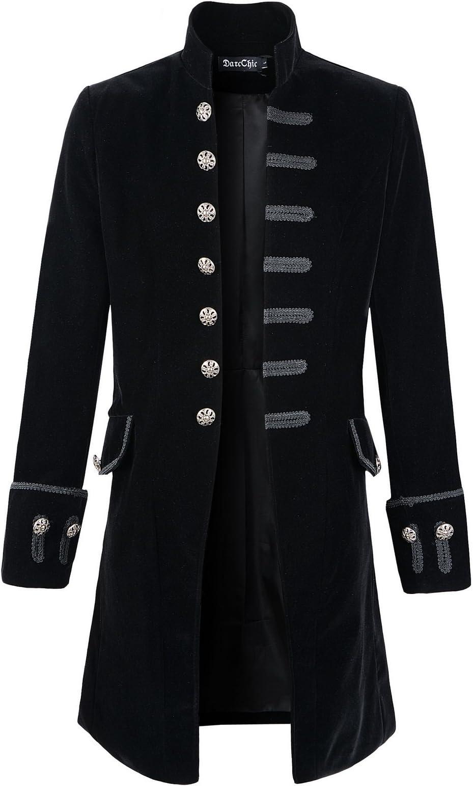 Mens Velvet Goth Steampunk Victorian Frock Coat
