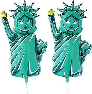 2 PCS 38" Status of Liberty Balloons, Big Green New York City Party Decorations for Independence Day Decor, 4th of July Party, Memorial Day, Patriotic Theme Party