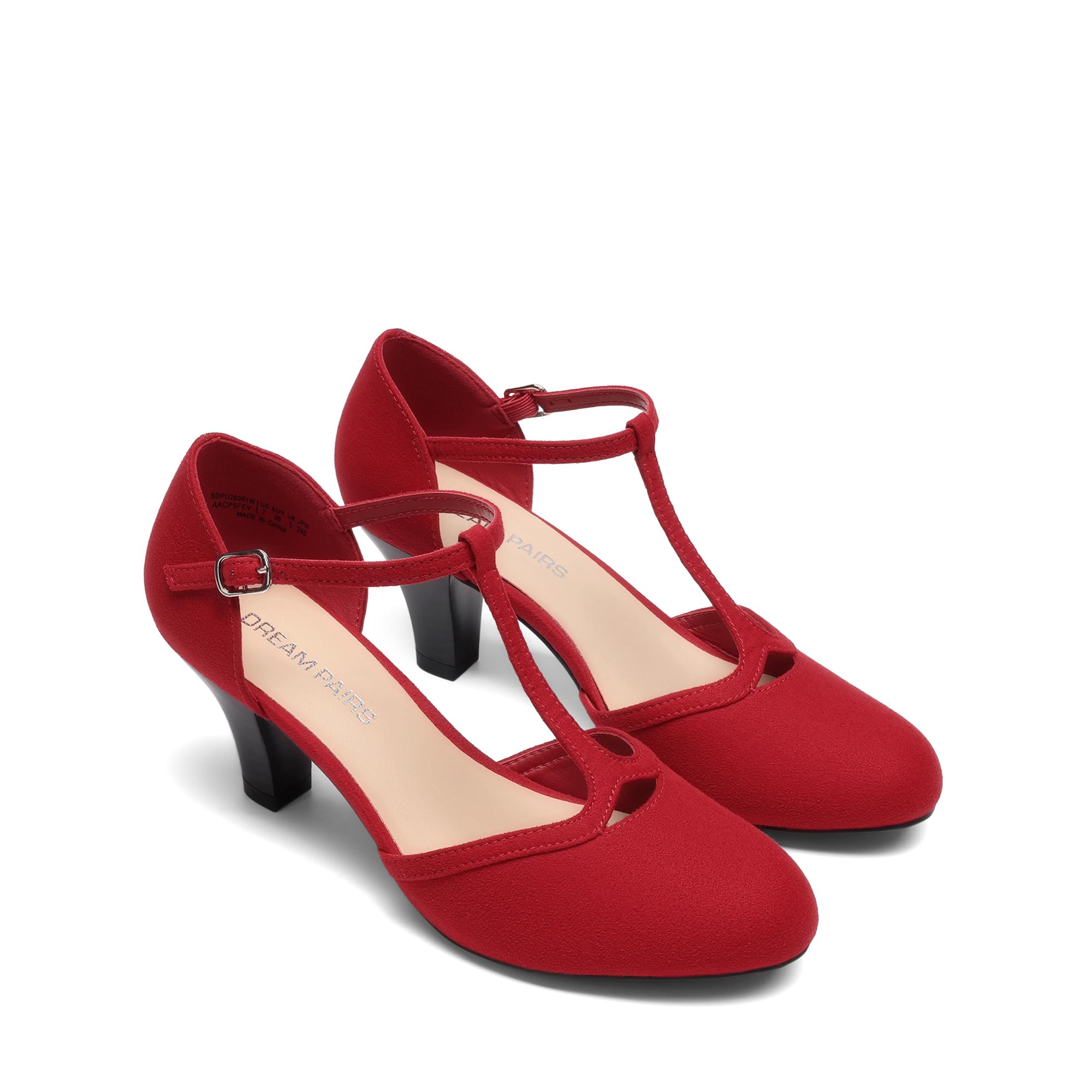 DREAM PAIRS Damskie czółenka Mary Jane z zamkniętymi palcami sukienka obcasy wygodna sukienka buty sądowe dla kobiet SDPU26001W