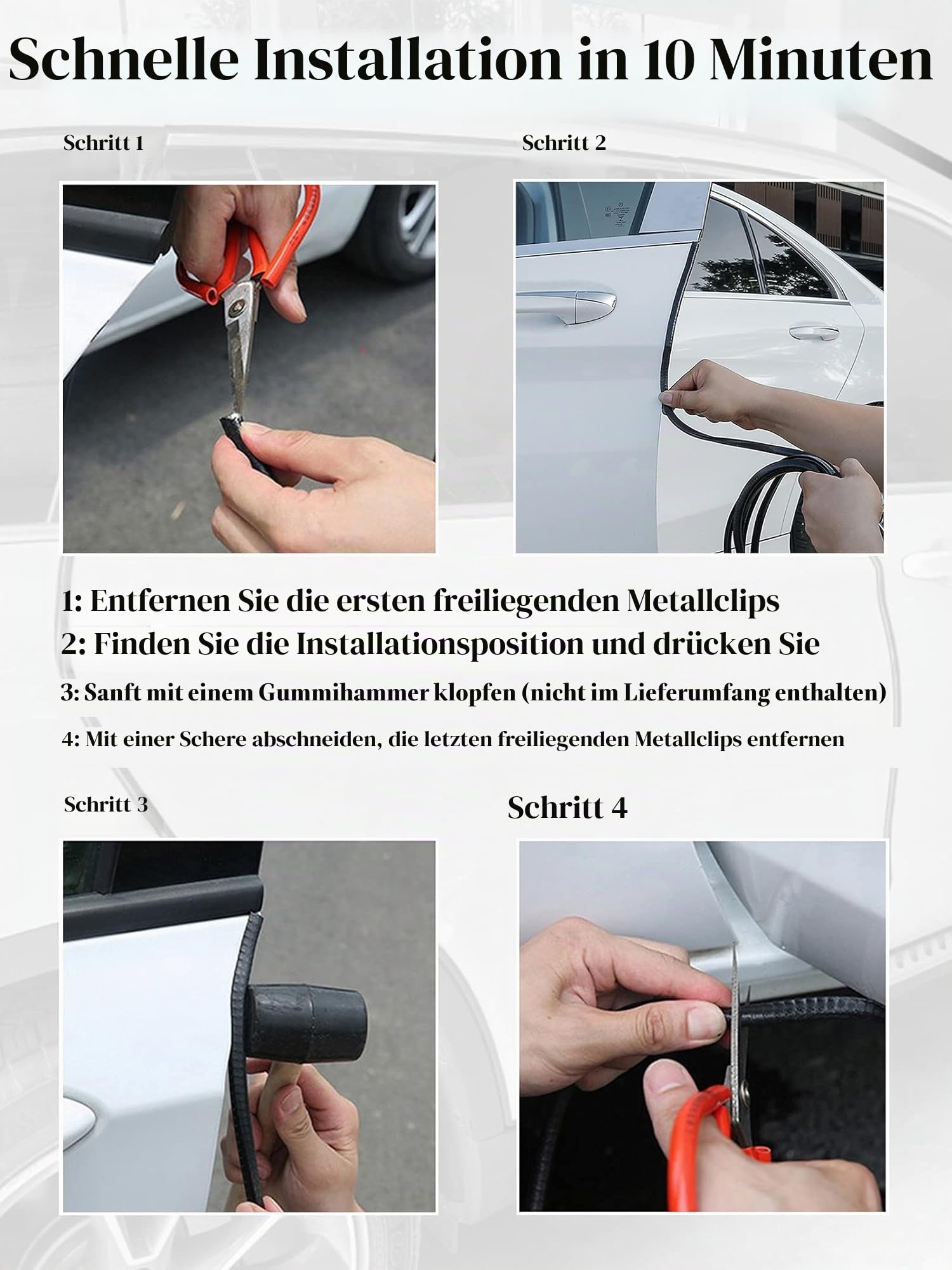 SYOAUTO 10M Autotür Kantenschutz Kein Kleber Kantenschutz Auto Universal Fit Schwarzer Bleche für Limousinen, LKW, SUV, ATV, UTV