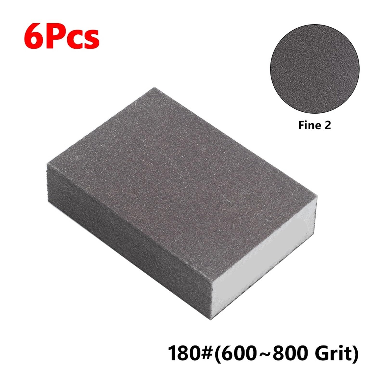 blok gąbki do szlifowania, 6 szt. gąbek ściernych 120 180 240 320 600 100 bloków piasku ściennego(6pcs 180)