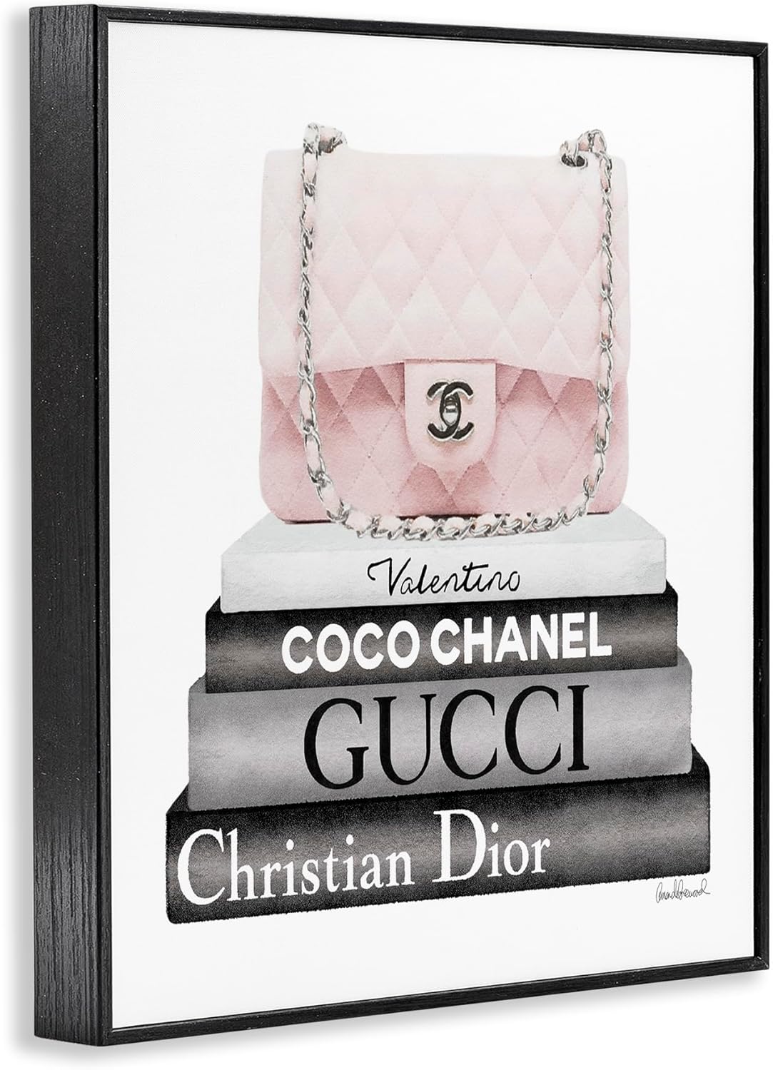 Stupell Industries Pink Quilted Purse on Modern Chic Bookstack