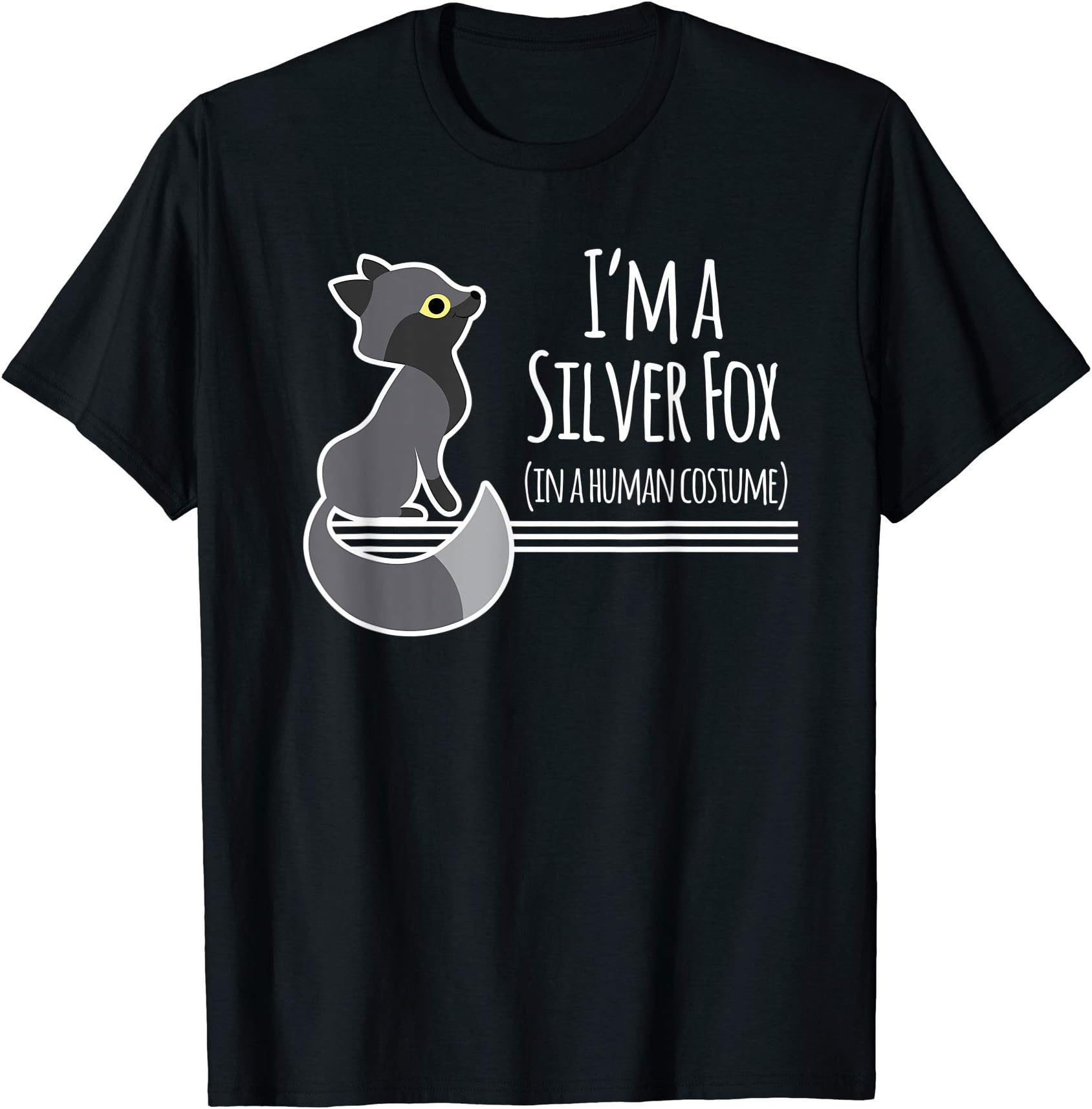 Silver Fox Costume Funny Halloween Graphic Cute Foxes T-Shirt