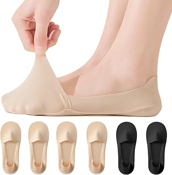No Show Socks Womens for Flats Loafers Heels, Non Slip Thin Invisible Footies Bootie