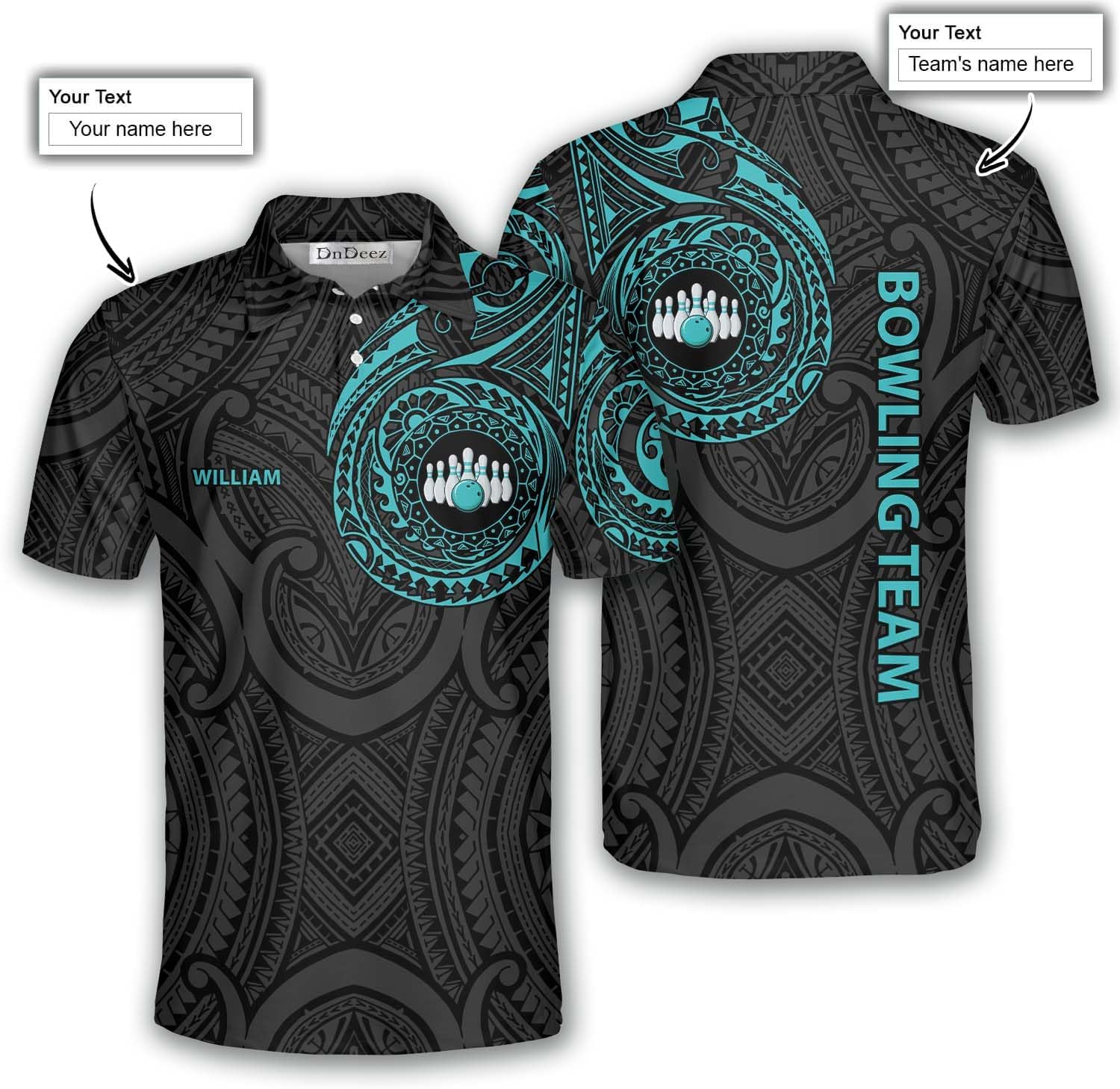 Custom Bowling Shirts for Men, Personalized Bowling Jerseys for Team with Name Tribal 24, Sizes S - 5XL