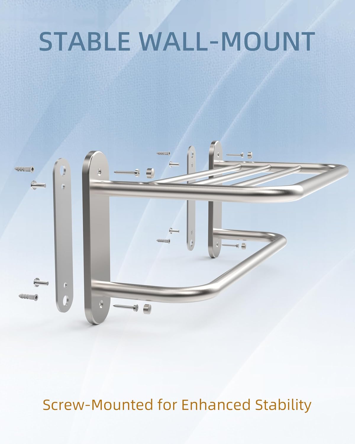 RUACQ 18 Inch Towel Racks for Bathroom Wall Mounted, Brushed Nickel