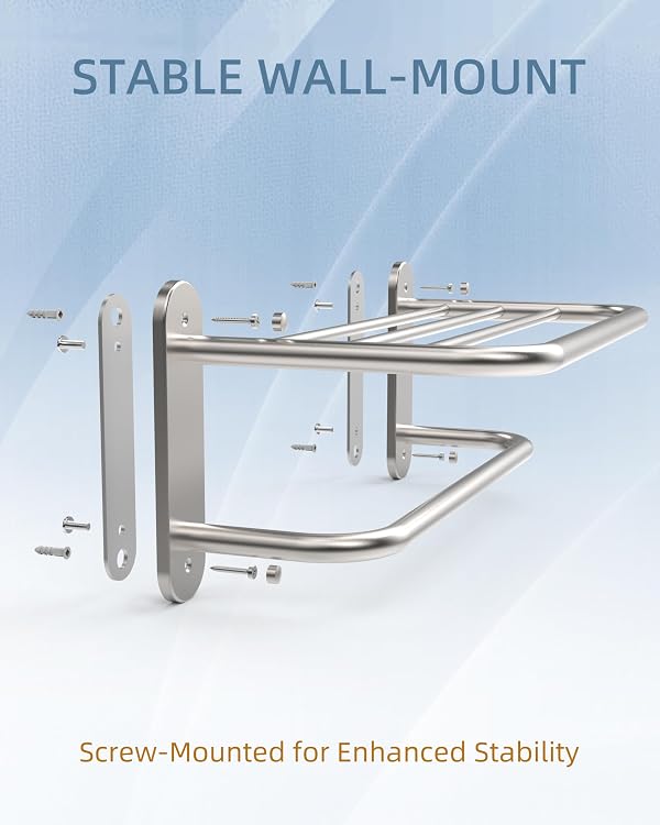 RUACQ 18 Inch Towel Racks for Bathroom Wall Mounted, Brushed Nickel by Ruacq - Used condition - Image 8