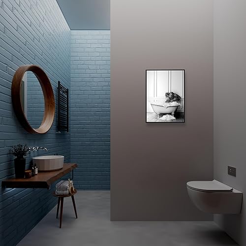 Vista 36 de Impresiones artísticas para pared de baño, divertidas impresiones artísticas sobre lienzo de perezoso enmarcado, cuadros en blanco y negro