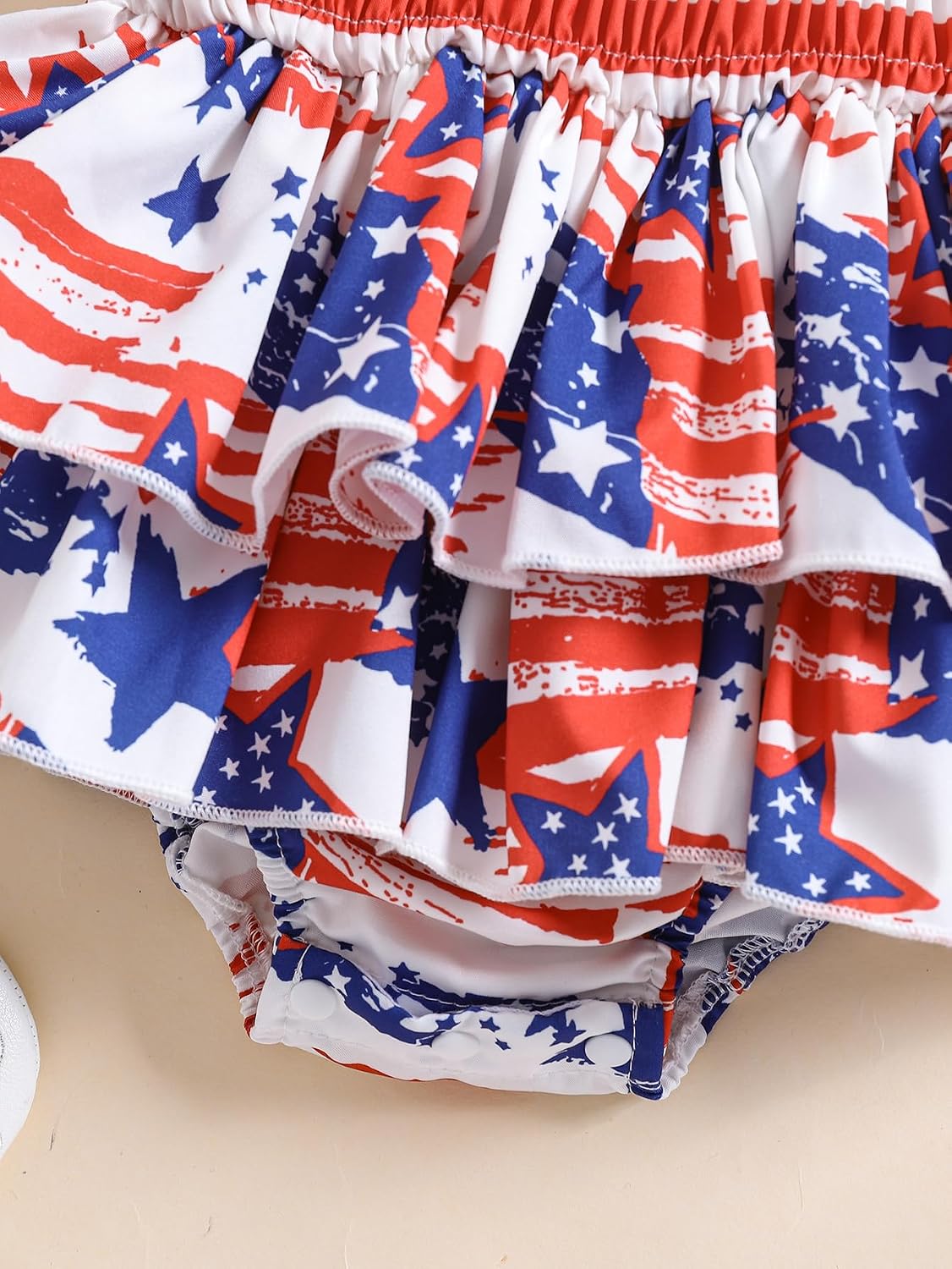 Noubeau Toddler Baby Girl 4th of July Dresses Independence Day Outfit Kid American Flag Stars Stripes Patriotic Dress Clothes