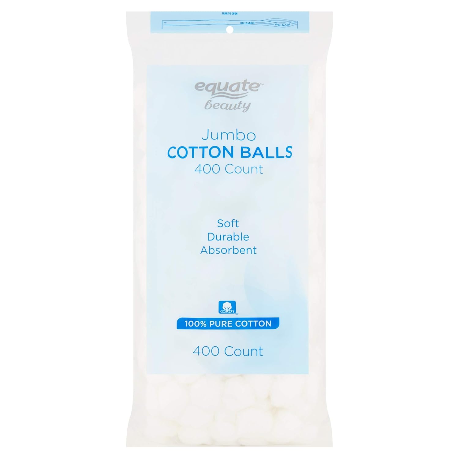 Equate Beauty Cotton Balls, Large Jumbo Size, 400 Count Package, 1 Pack (Includes 400 Big Plus Size Jumbo Cotton Balls Total) : Beauty & Personal Care