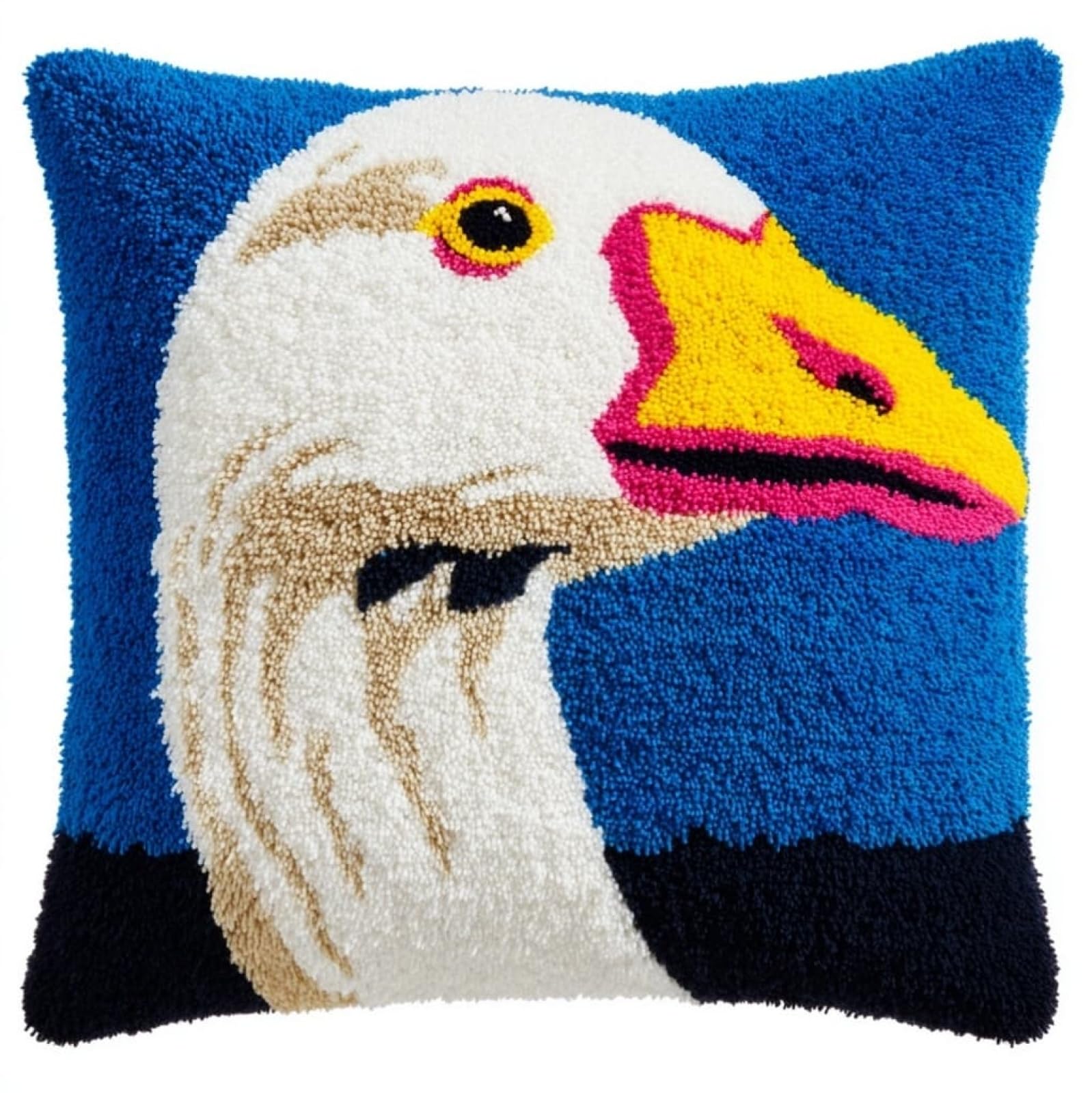 WallustrioaW Latch Hook Cushion Kits 17x17in,Cartoon Goose