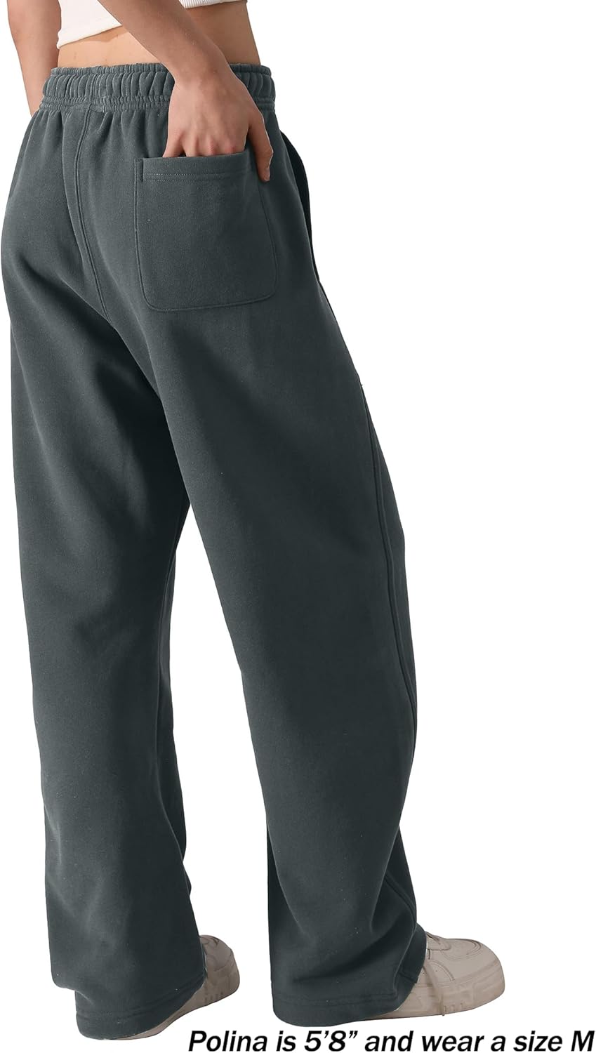 FAIABLE Women's Sweatpants Wide Leg - Super Soft Sweat Pants Fleece Baggy Joggers with Pockets, Drawstring & Relaxed Fit - Image 4