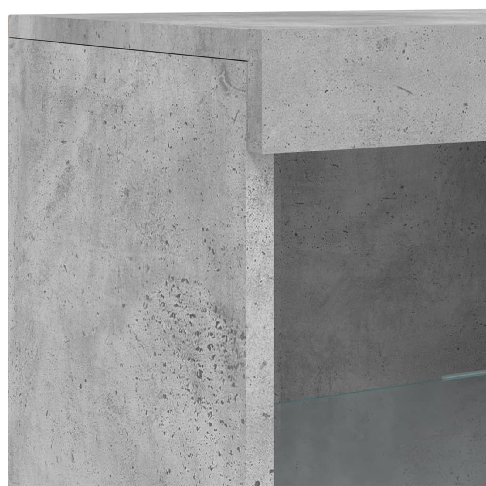 Homgoday Buffet avec lumières LED Gris béton 41 x 37 x 100 cm Armoire latérale Armoire de rangement pour salle à manger, salon, couloir et cuisine, mobilier de bureau à domicile