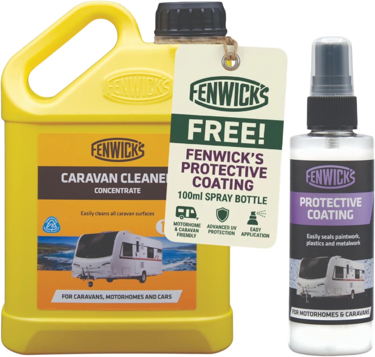 Caravan Cleaner – Fast & Easy Exterior Wash for Caravans, Motorhomes & Trailers (Caravan Cleaner + FREE Protective Coating Spary, 1l + 100ml)