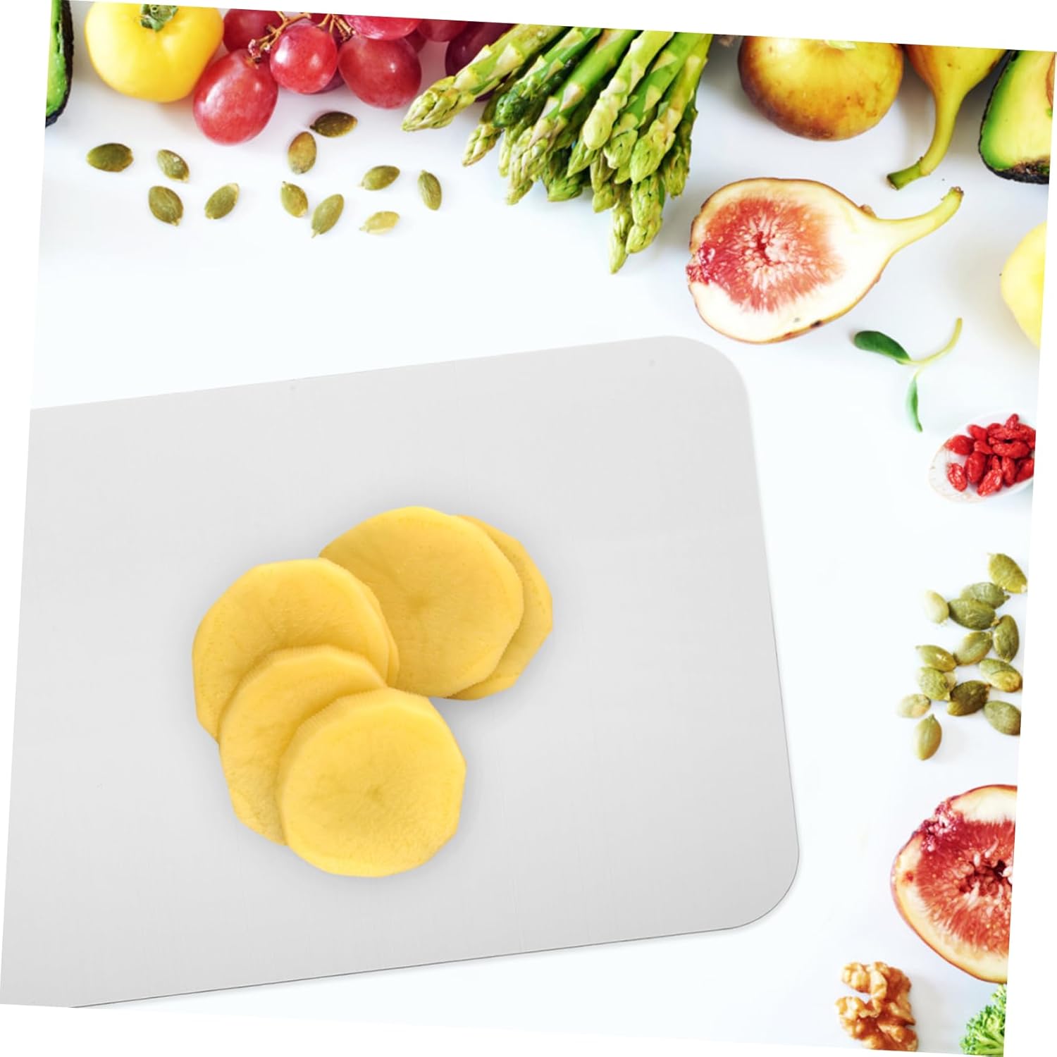 Mikinona Food Grade Cutting Board Stand Steel Chopping Board Double-sided Kitchen Tool Skid Design