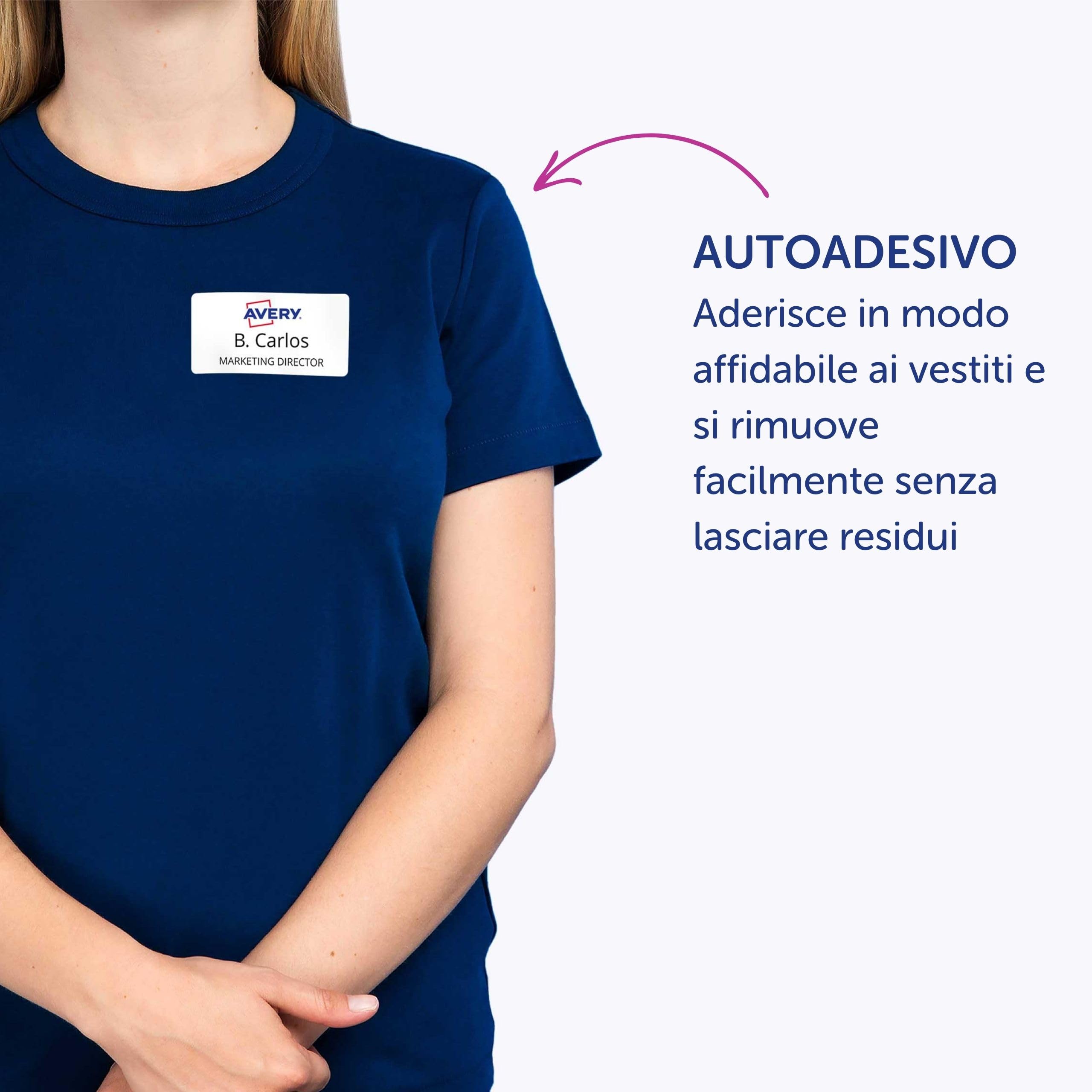 Avery Italia L4785-20 Badge Adesivi, Stampanti Laser, 20 Fogli, 80 x 50, Bianco