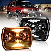 Vista 9 de Faros delanteros LED H6054 de 5 x 7 aprobados por DOT de haz sellado alto/bajo 7x6 H6052 6054 H5054 H6054LL 69822 faro rectangular cromado para XJ