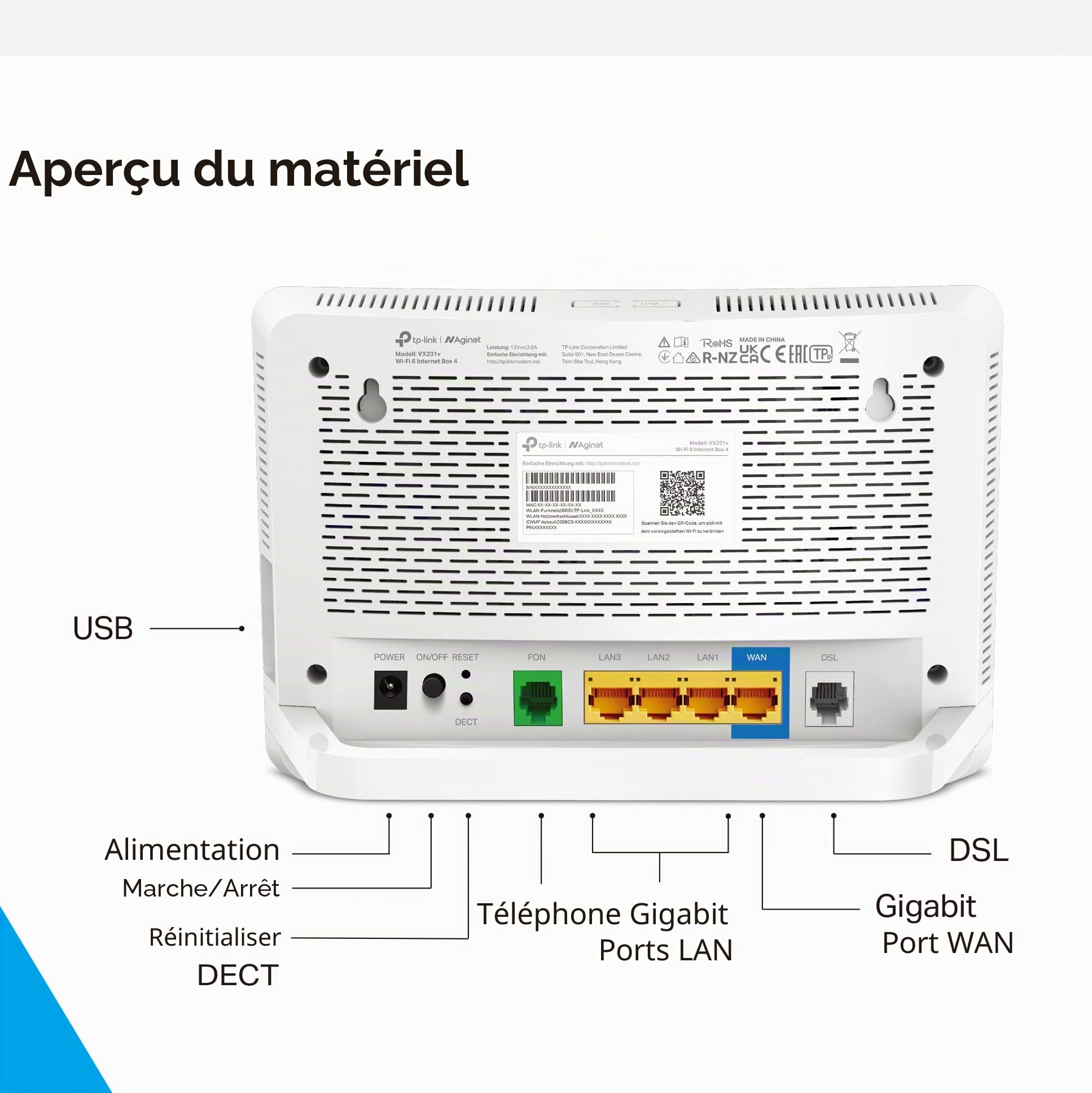 TP-Link Vx231v V1 - Router Wireless - Rete - Modem Dsl Switch A 3 Porte