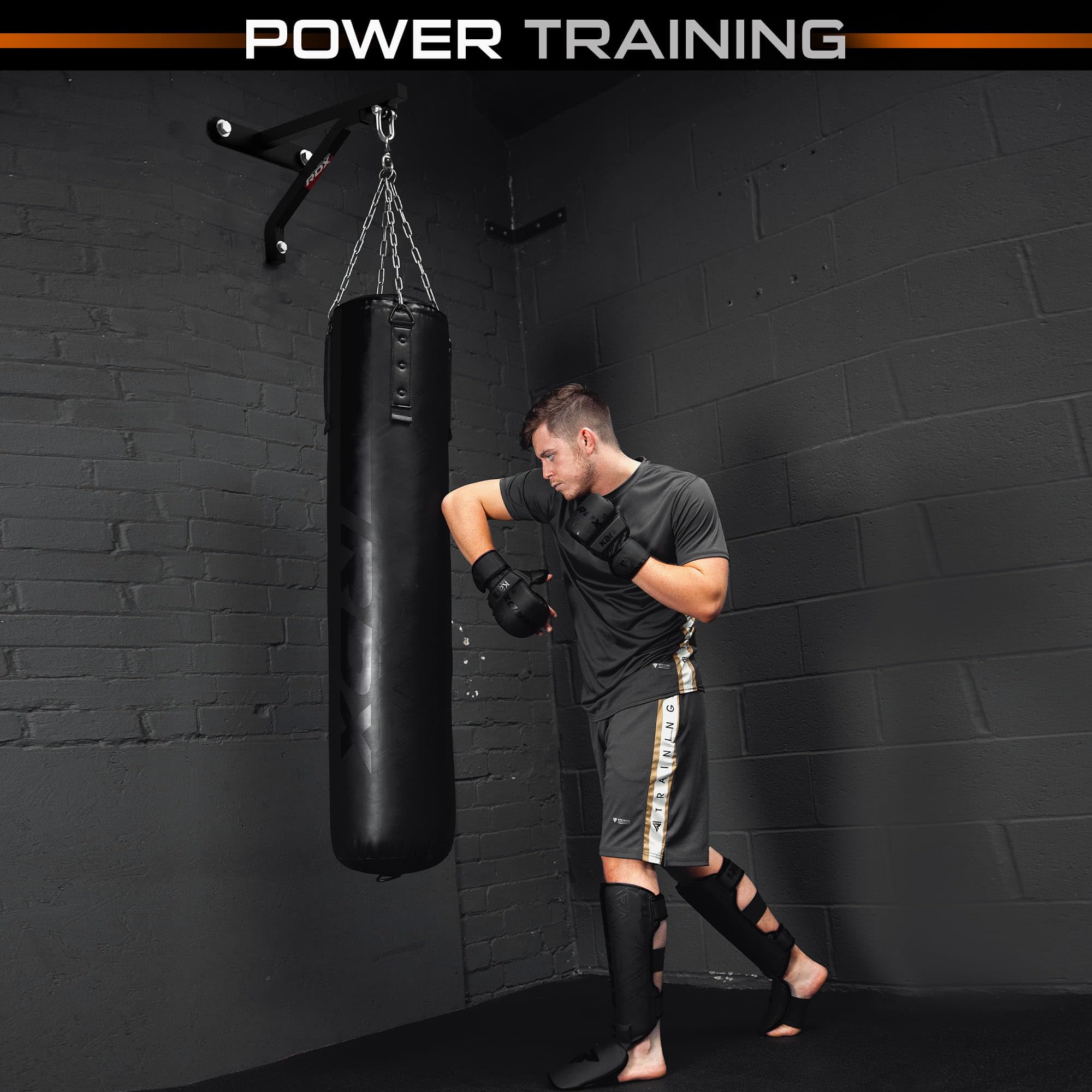 RDX Boxeo Pared Soporte De Fijaciones para Soporte Colgante de Acero con grillete en D, Percha De Hierro Resistente De Calibre 16 hasta 100 Libras, Entrenamiento de Boxeo, MMA, Muay Thai y Puñetazos